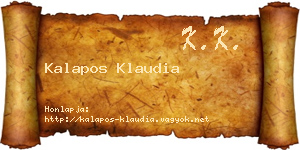 Kalapos Klaudia névjegykártya