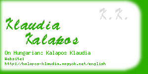 klaudia kalapos business card